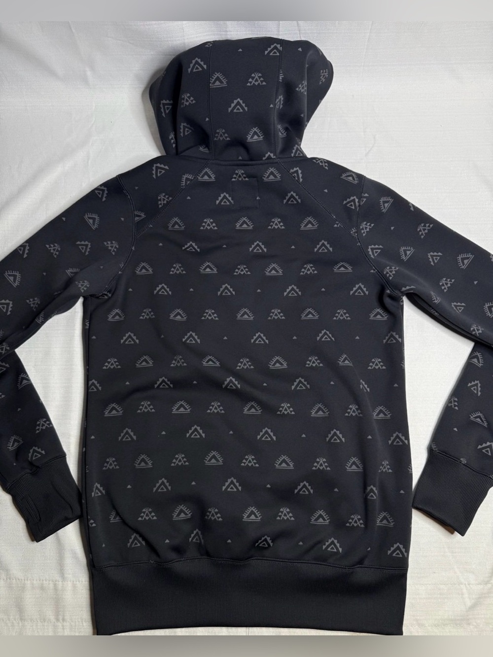 Billabong Women’s Full Zip Hoodie Jacket Black Geo Print Size Large - Picture 10 of 11